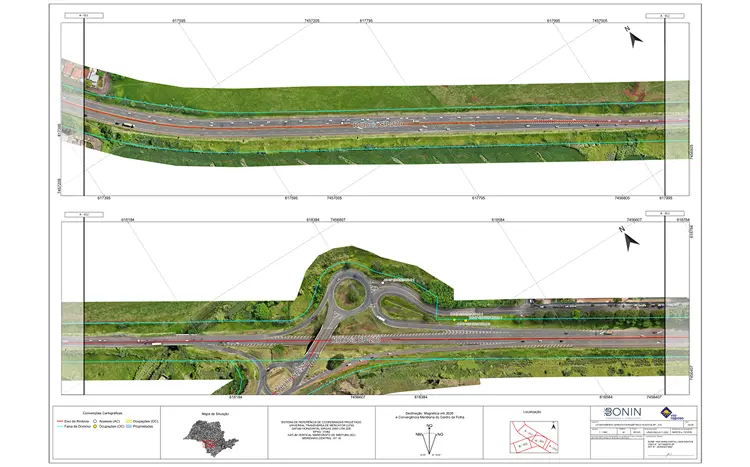 Planta cadastral sobre ortomosaico – Via Raposo · Lote Paranapanema